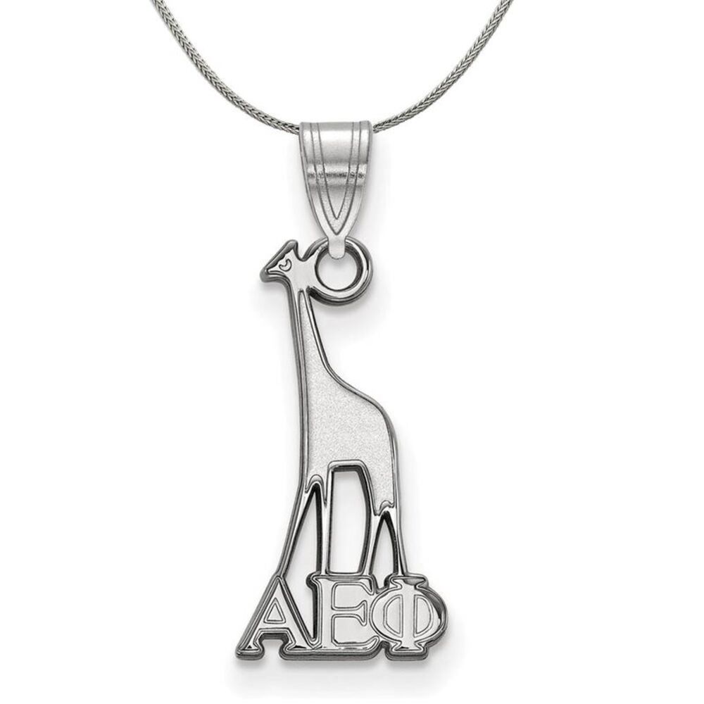 Sterling Silver Alpha Epsilon Phi Small Pendant Necklace - 24 Inch